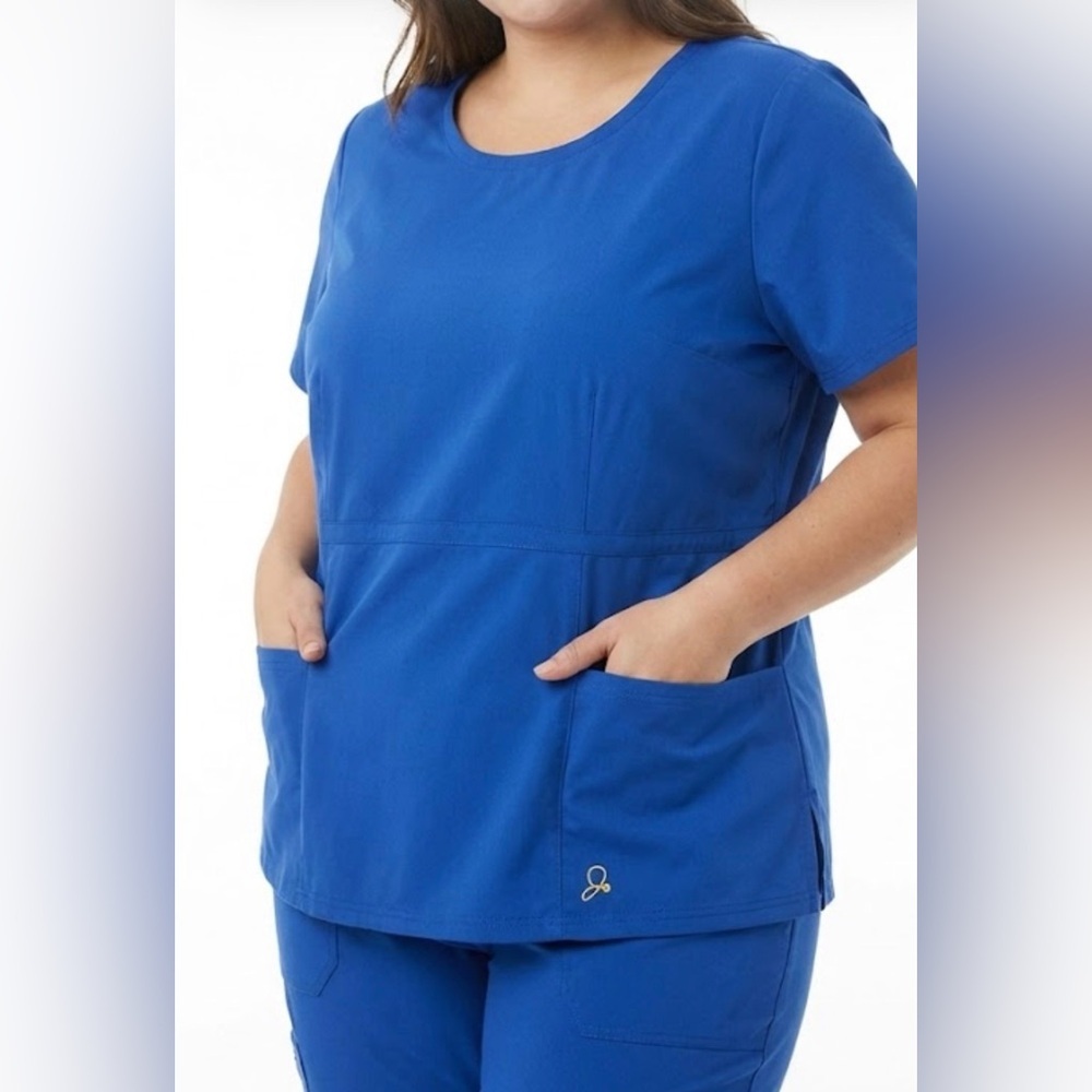 Jaanuu Royal Blue Short Sleeve Women's Scrub Top